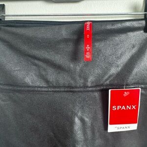 NWT Spanx Black Faux Leather Leggings Size S